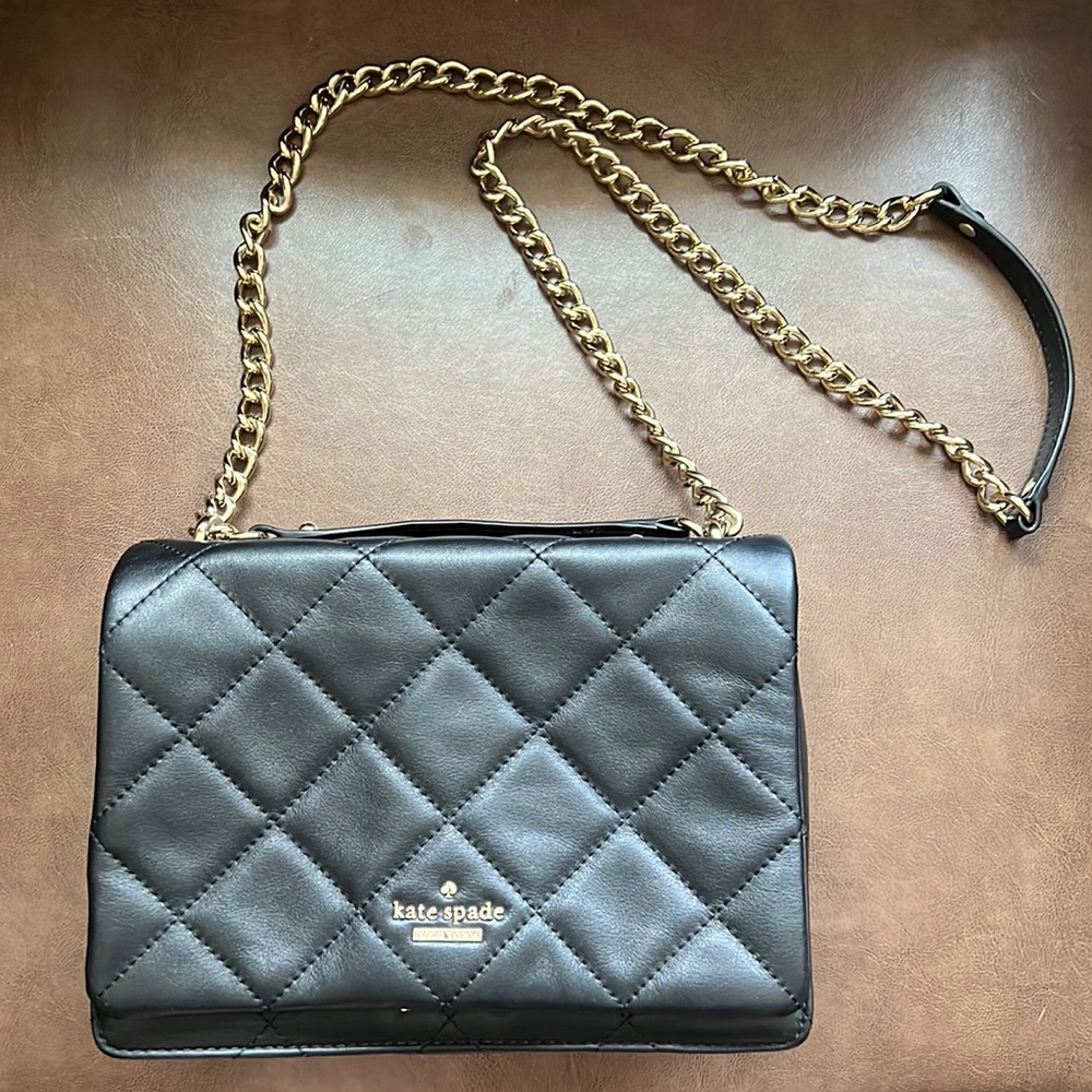 Black quilted Kate Spade purse